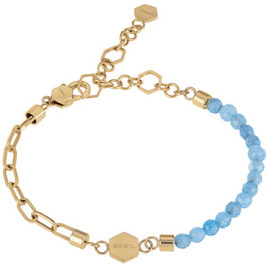 Bracciale Donna Acciaio Gold Pietra Giada Azzurra Kaleido Breil