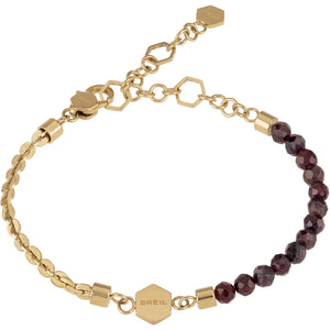 Bracciale Donna Acciaio Gold Pietra Granato Rosso Kaleido Breil