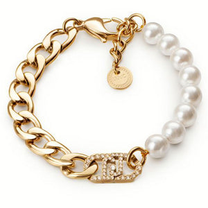 Bracciale Donna Acciaio Gold e Perle Bianche Liu Jo Luxury