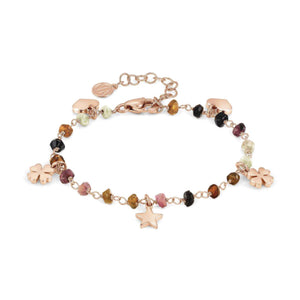 Bracciale Donna Acciaio Mon Amour ed Rainbow Charm Rose Pietre Dark Mixed Nomination