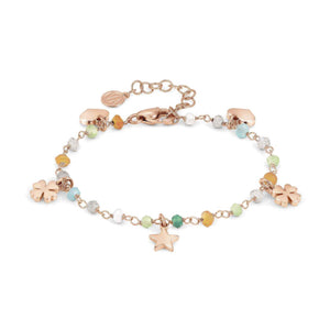 Bracciale Donna Acciaio Mon Amour ed Rainbow Charm Rose Pietre Mixed Nomination