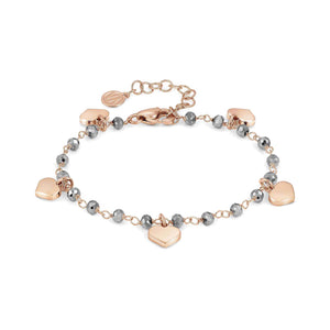 Bracciale Donna Acciaio Mon Amour ed Rainbow Cuore Rose Pietre Silver Nomination