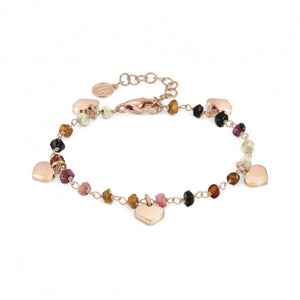 Bracciale Donna Acciaio Mon Amour ed Rainbow Cuore Rose Pietre Dark Mixed Nomination