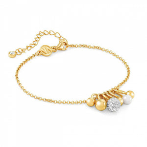 Bracciale Donna Argento Oro Giallo Cubic Zirconia e Perle Soul Nomination