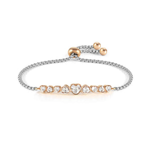 Bracciale Donna Acciaio Rose e Cristalli Bianchi Cuore Milleluci ed Colour Nomination