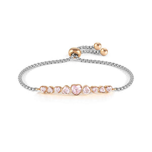 Bracciale Donna Acciaio Rose e Cristalli Rosa Cuore Milleluci ed Colour Nomination