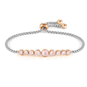 Bracciale Donna Acciaio Rose e Cristalli Rosa Cerchio Milleluci ed Colour Nomination