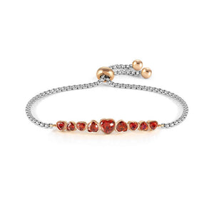 Bracciale Donna Acciaio Rose e Cristalli Rossi Cuore Milleluci ed Colour Nomination