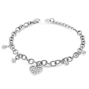 Bracciale Donna Acciaio Silver con Cuore e Cristalli Liu Jo Luxury