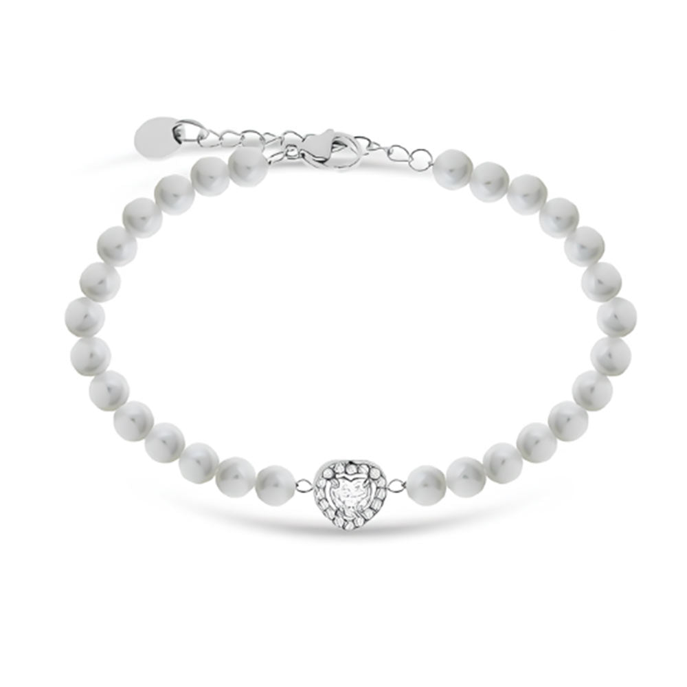 Bracciale Donna Acciaio con Perla Cuore e Zirconi Liu Jo
