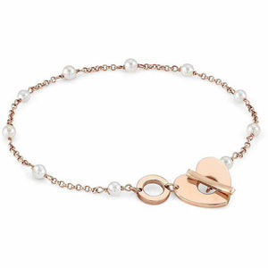 Bracciale Donna Acciaio e Argento Rose Cuore Mon Amour Nomination