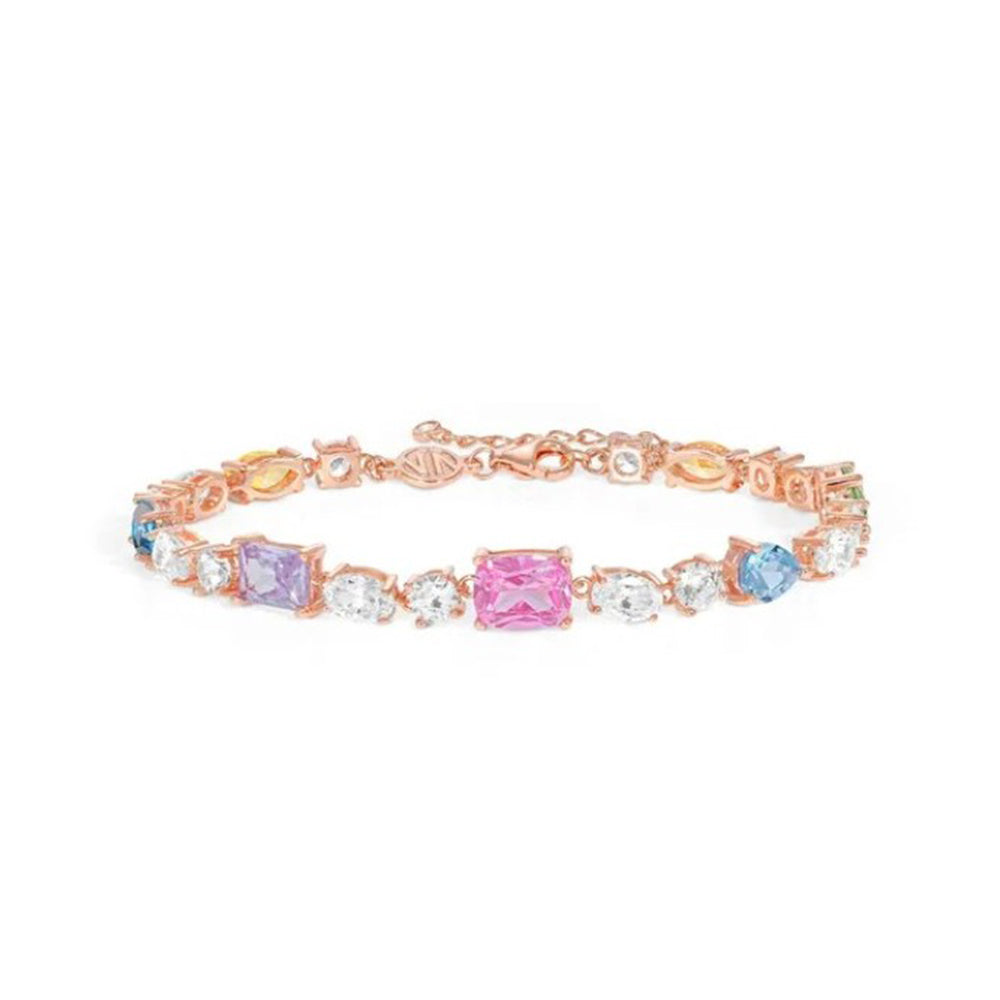 Bracciale Donna Argento Colour Wave Ricca Rose Pietre Colorate Nomination