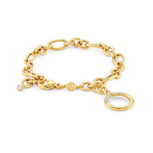 Bracciale Donna Argento Oro Giallo e Cubic Zirconia Cerchio Endless Nomination