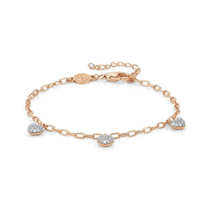 Bracciale Donna Argento Oro Rosa Easychic e Love Cuore Cubic Zirconia Bianchi Nomination