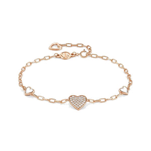 Bracciale Donna Argento Oro Rosa Zirconi Vita Cuore Nomination