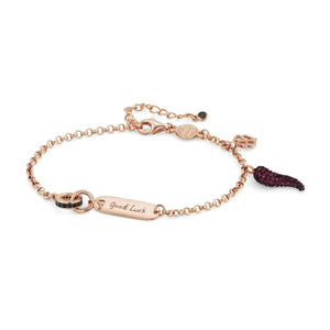 Bracciale Donna Argento Rose Easychic Corno Good Luck Nomination