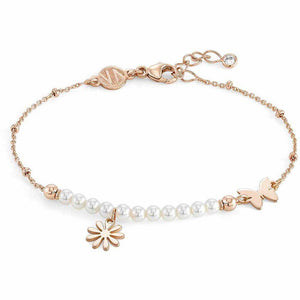 Bracciale Donna Argento Rose Melodie Perle Fiore Nomination