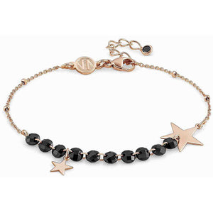 Bracciale Donna Argento Rose Melodie Stella con Cristalli Neri Nomination