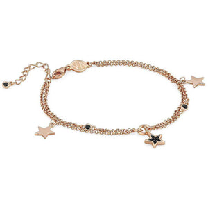 Bracciale Donna Argento Rose Nightdream Stelle con Pietre Nere Nomination