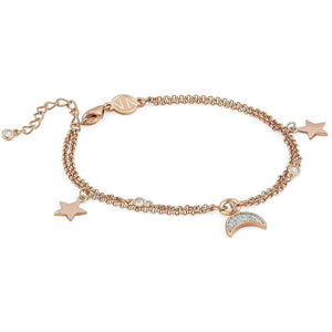 Bracciale Donna Argento Rose Nightdream Stelle e Luna con Pietre Bianche Nomination