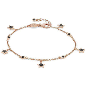 Bracciale Donna Argento Rose SweetRock Stella e Pietre Nere Nomination
