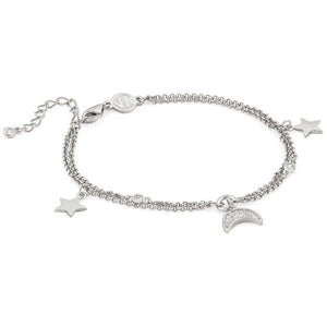 Bracciale Donna Argento Silver Nightdream Stelle e Luna con Pietre Bianche Nomination