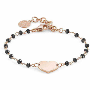 Bracciale Donna Cristalli Neri Cuore Rose Mon Amour Nomination  