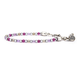 Bracciale Donna Cubetto 4 mm Lilla Rosa Perla Portonovo