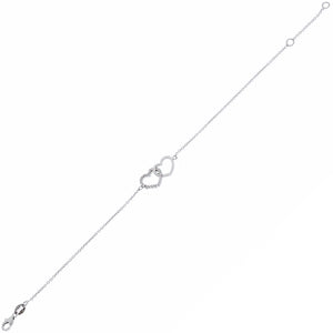 Bracciale Donna Cuori Oro Bianco con Zirconi