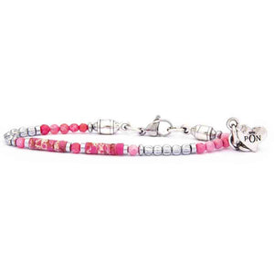 Bracciale Donna Discetto Rosa Variegato Pietre Rosa Sfaccettato Portonovo