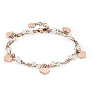 Bracciale Donna Doppio Giro Acciaio e Argento Rose Cuori Mon Amour Nomination