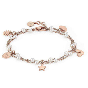 Bracciale Donna Doppio Giro Acciaio e Argento Rose Misto Mon Amour Nomination