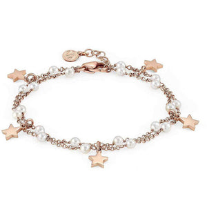 Bracciale Donna Doppio Giro Acciaio e Argento Rose Stelle Mon Amour Nomination