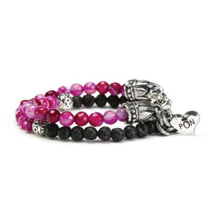 Bracciale Donna Doppio Giro Lavica Fucsia BRA04722 - Portonovo 