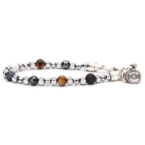 Bracciale Donna Ematite Bianco Occhio di Tigre Lavica Crackle Portonovo