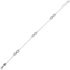 Bracciale Donna Infinito Oro Bianco con Zirconi
