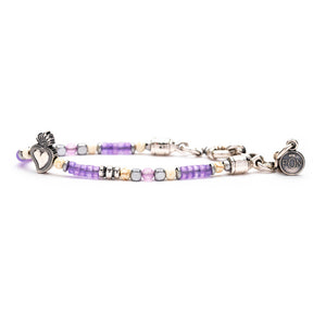 Bracciale Donna  Mono Giro Cuore Sacro Lilla Bianco Sale Portonovo