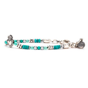 Bracciale Donna  Mono Giro Cuore Sacro Turchese Portonovo
