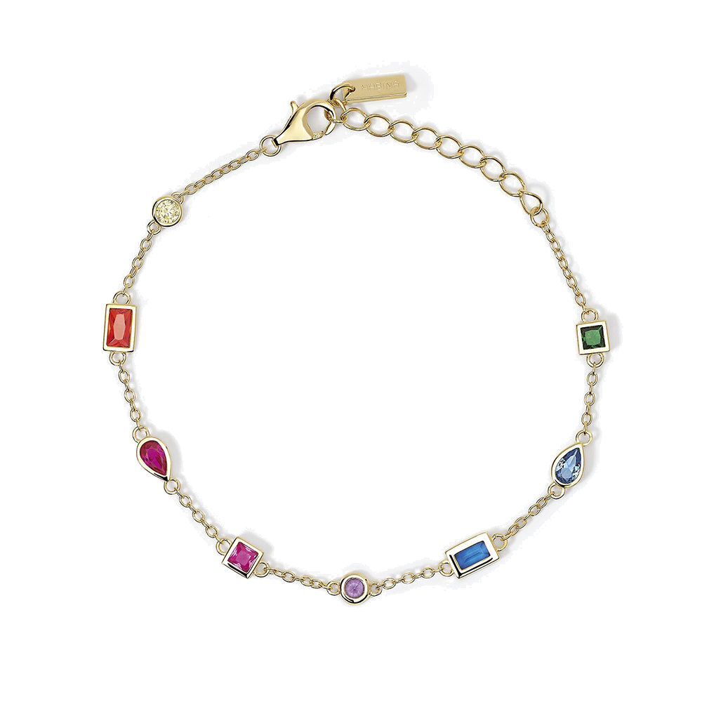 Bracciale Donna Multicolor in Argento Dorato Mabina Gioielli