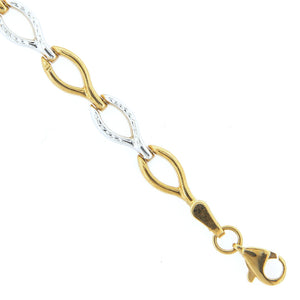 Bracciale Donna Oro 2 Colori Diamantato