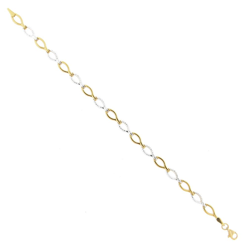 Bracciale Donna Oro 2 Colori Diamantato