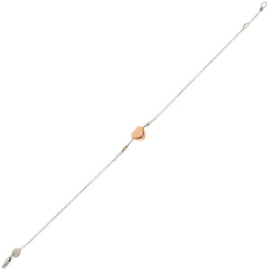 Bracciale Donna Oro Bianco Cuore Rosa