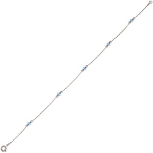 Bracciale Donna Oro Bianco Topazio Azzurro
