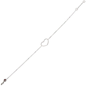Bracciale Donna Oro Bianco con Cuore