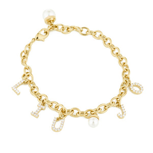 Bracciale Donna Ottone Gold con Zirconi e Perla Liu Jo Luxury   
