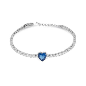 Bracciale Donna Tennis con Cristalli e Cuore Blu Liu Jo Luxury