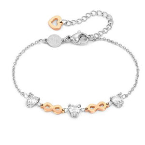 Bracciale Donna in Acciaio Principessina Infinito Cubic Zirconia Bianchi Nomination