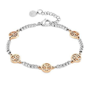 Bracciale Donna in Acciaio Rose Albero Della Vita Motifs Nomination