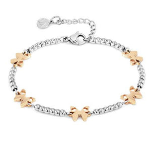 Bracciale Donna in Acciaio Rose Farfalla Motifs Nomination