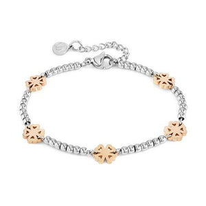 Bracciale Donna in Acciaio Rose Quadrifoglio Motifs Nomination